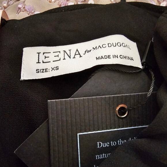 Mac Duggal 70099 V Neck Sleeveless Flowy Ruched Midi Dress Black Size XS - Picture 8 of 9